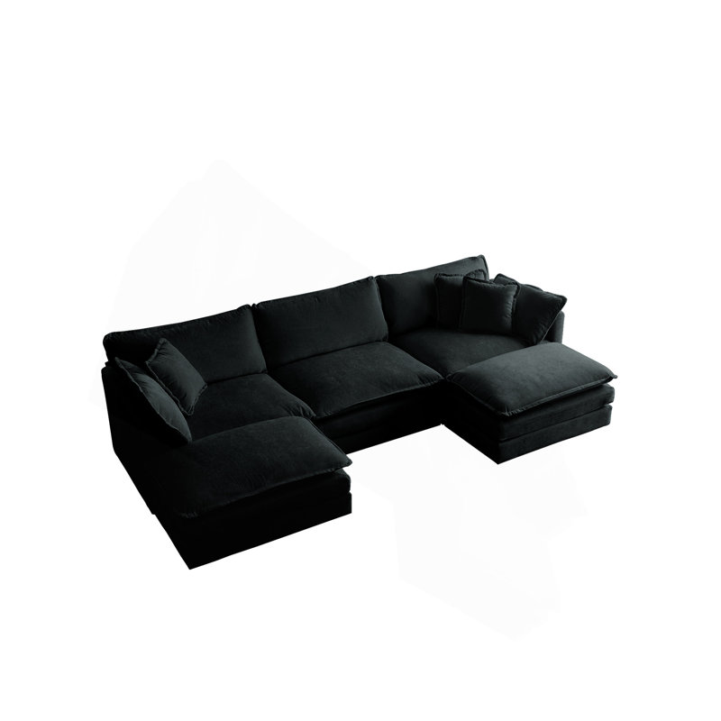 Canapé modulaire en U avec repose-pieds réversible