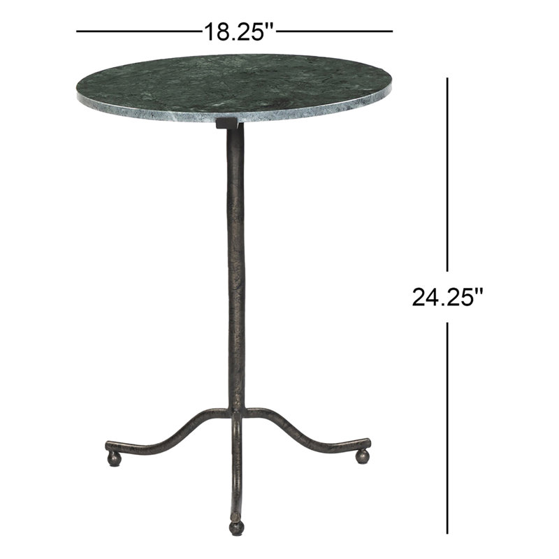 SOPHIE Marble End Table, Green Top/Gray Base