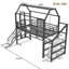 Lit mezzanine simple avec glissade et escalier, structure en métal durable, conception de maisonnette pour chambre d'enfant