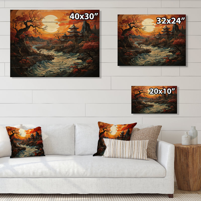 «Izybella China Art Dynastic Echoes IV» sur impression sur bois, H 30 po x l 40 po x P 0,78 po