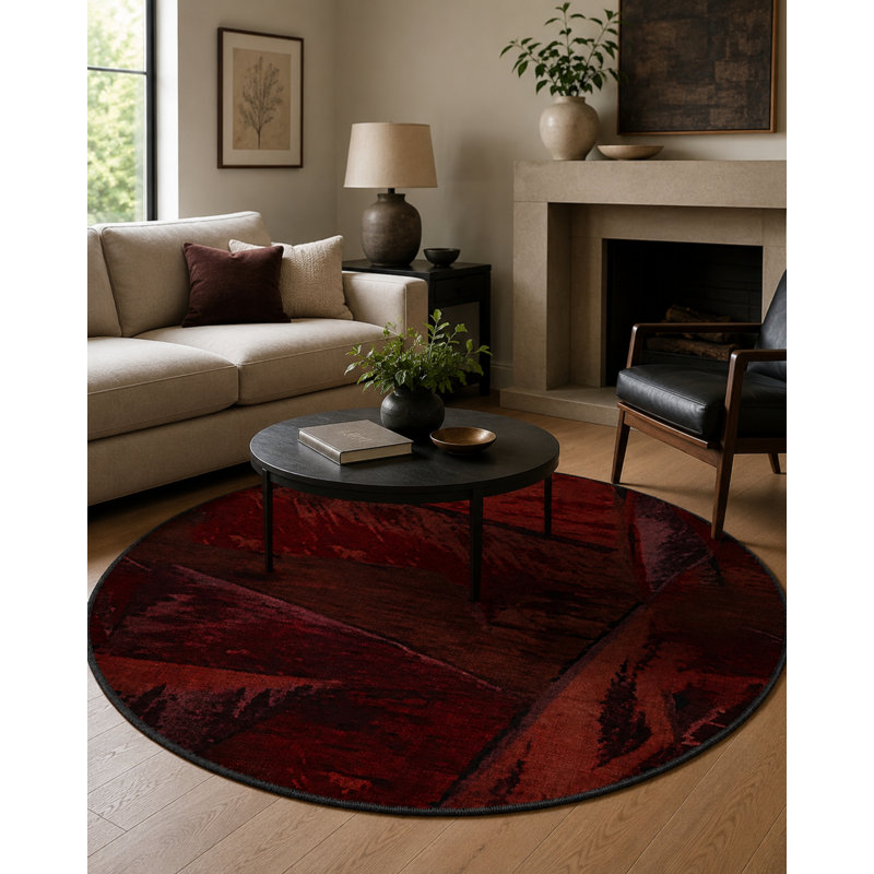 Tapis décoratif moderne Burdy, Rond 5 pi