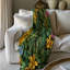Vibrant Jungle Flower Delight - couverture en sherpa de qualité supérieure 1 pièce-2020011738