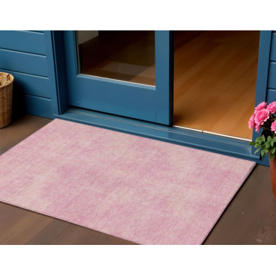 HomeRoots 3' X 5' Pink Washable Indoor Outdoor Area Rug
