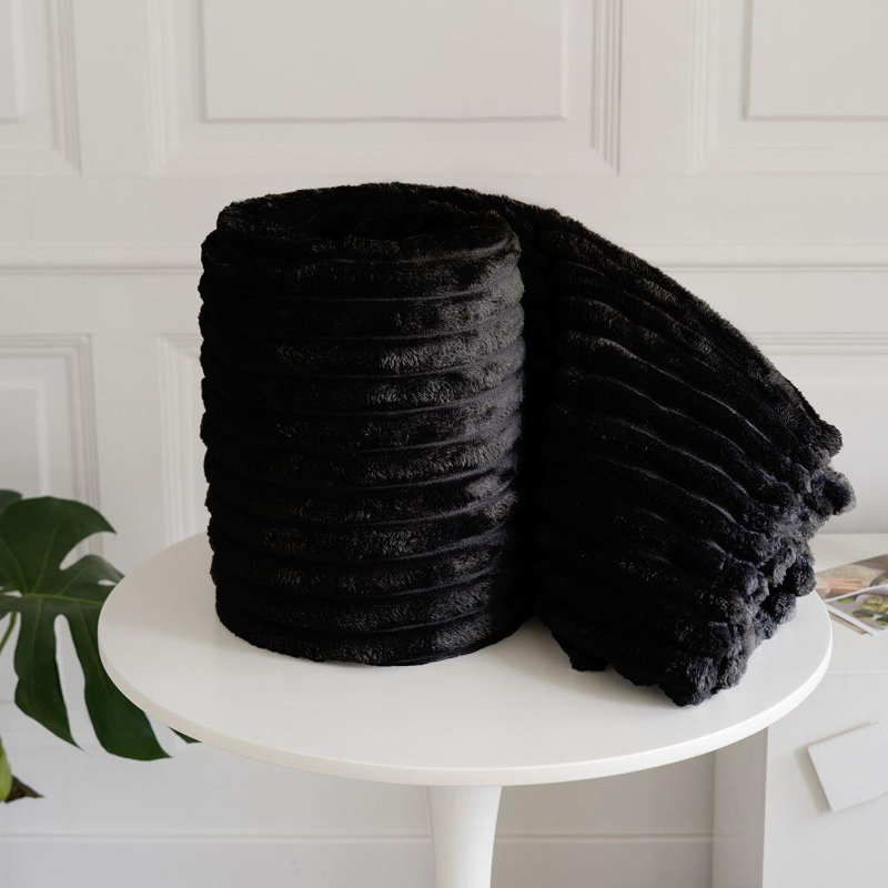 Machine Woven Blanket, 240cm x 200cm, Black