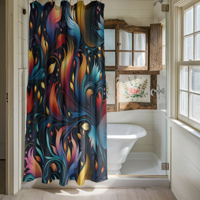 Rideau de douche Rainbow Whirls - Premium