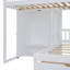 Bunk Bed Frame Storage-Focused Full Over Twin Solid Wood Clean White for Shared Small Bedrooms with Built-In Storage