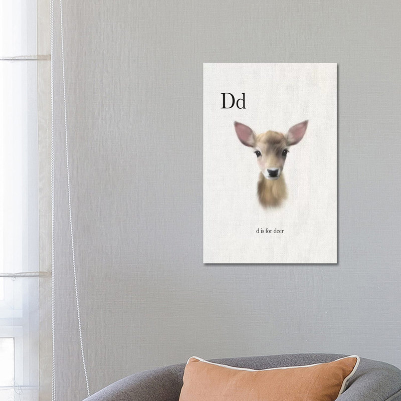 D Is For Deer by Leah Straatsma - Wrapped Canvas Print, 101.6 cm H x 66.04 cm W x 3.175 cm D