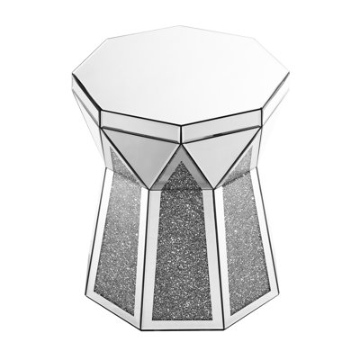Console glamour avec encadrement de diamants broyés, attrait chic et attrayant pour un espace de vie élégant, accrocheur
