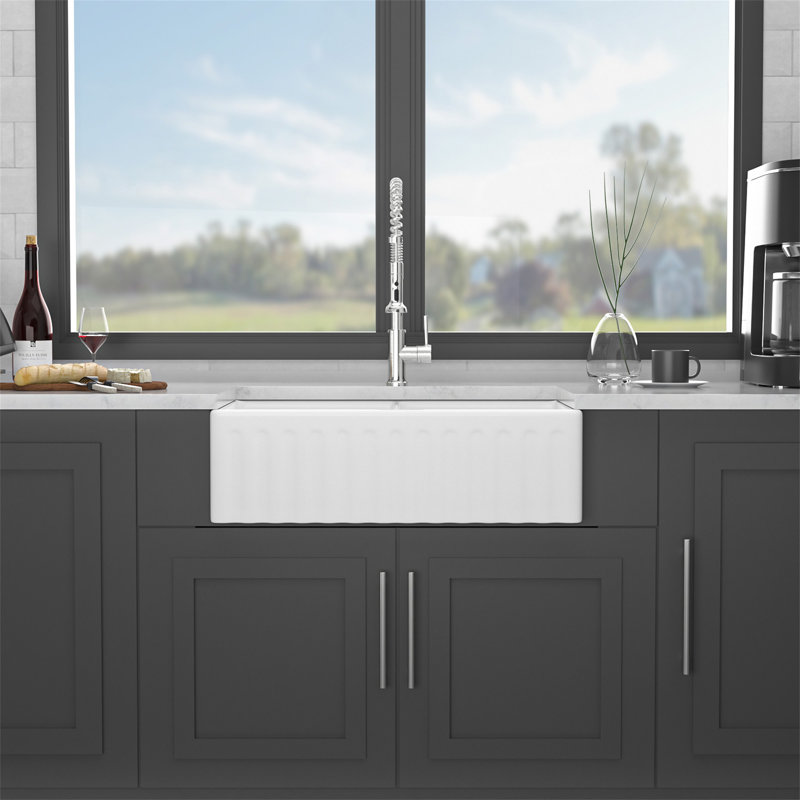 Farmhouse Sink - Évier de cuisine de ferme à double cuve en céramique 33 pouces