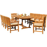 Mas Outdoor 11 - Piece Teak Dining Set
