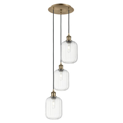 Ballston - Alyette - 3 Light Jar Shade Cord Hung Multi Pendant