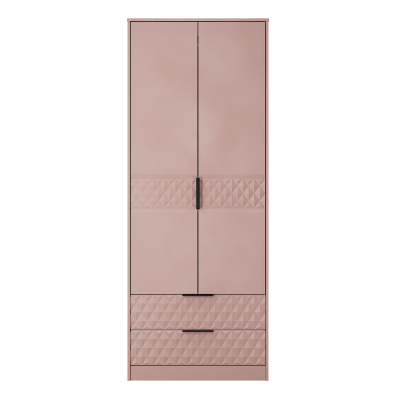 Bethanne 2 Drawer Double Wardrobe, Pink