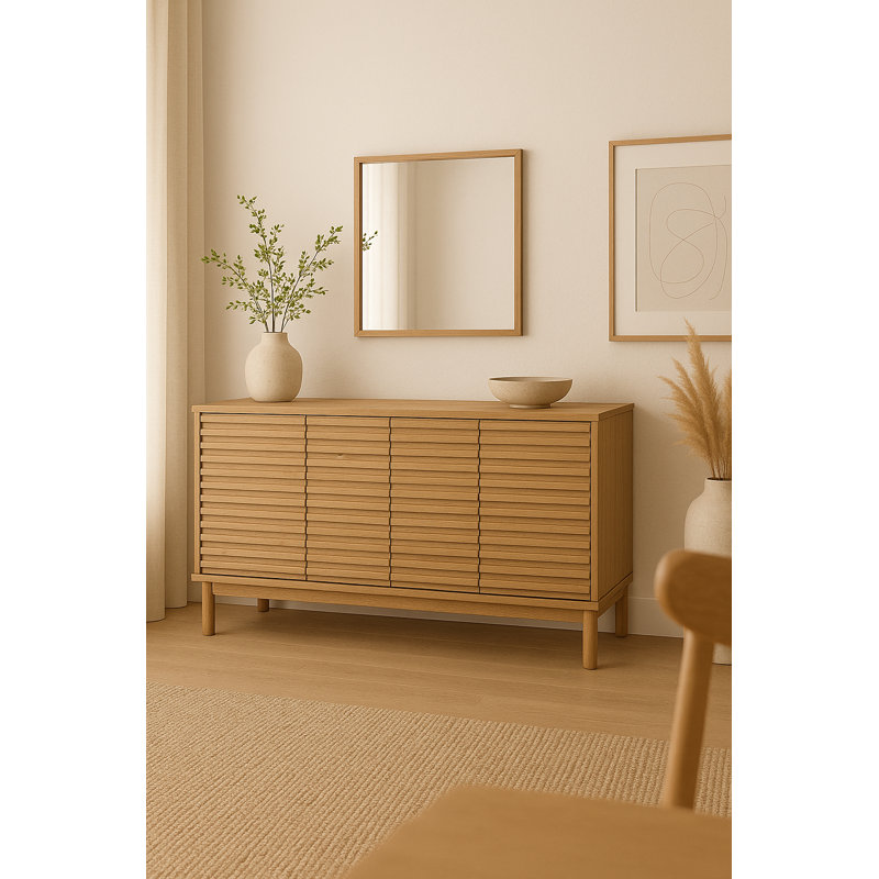 Pindall 162.56cm Solid Wood Sideboard