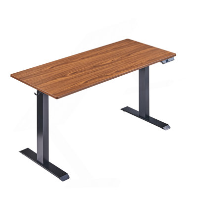 Electric Standing Desk, Adjustable Height Stand Up Desk, 24X48 Inches Sit Stand Home Office Desk,Black Frame/Mahogany Top