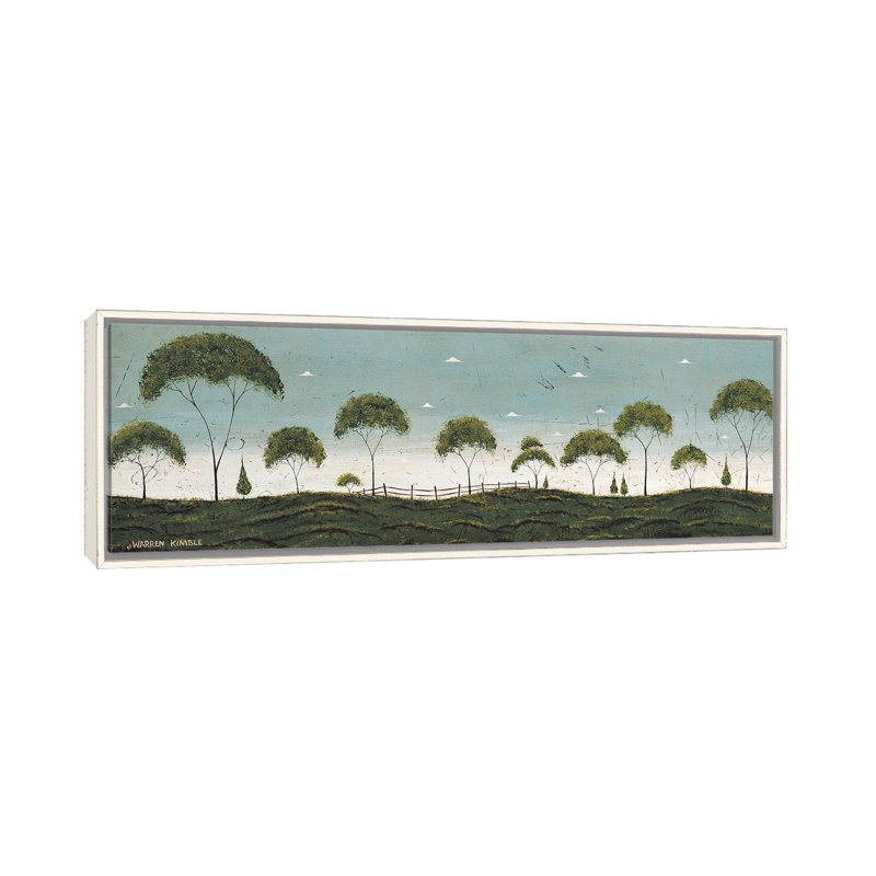 Tree Row - reproduction d'art murale encadrée, H 24 po x l 72 po, Reproduction encadrée sans passe-partout, Blanc patiné