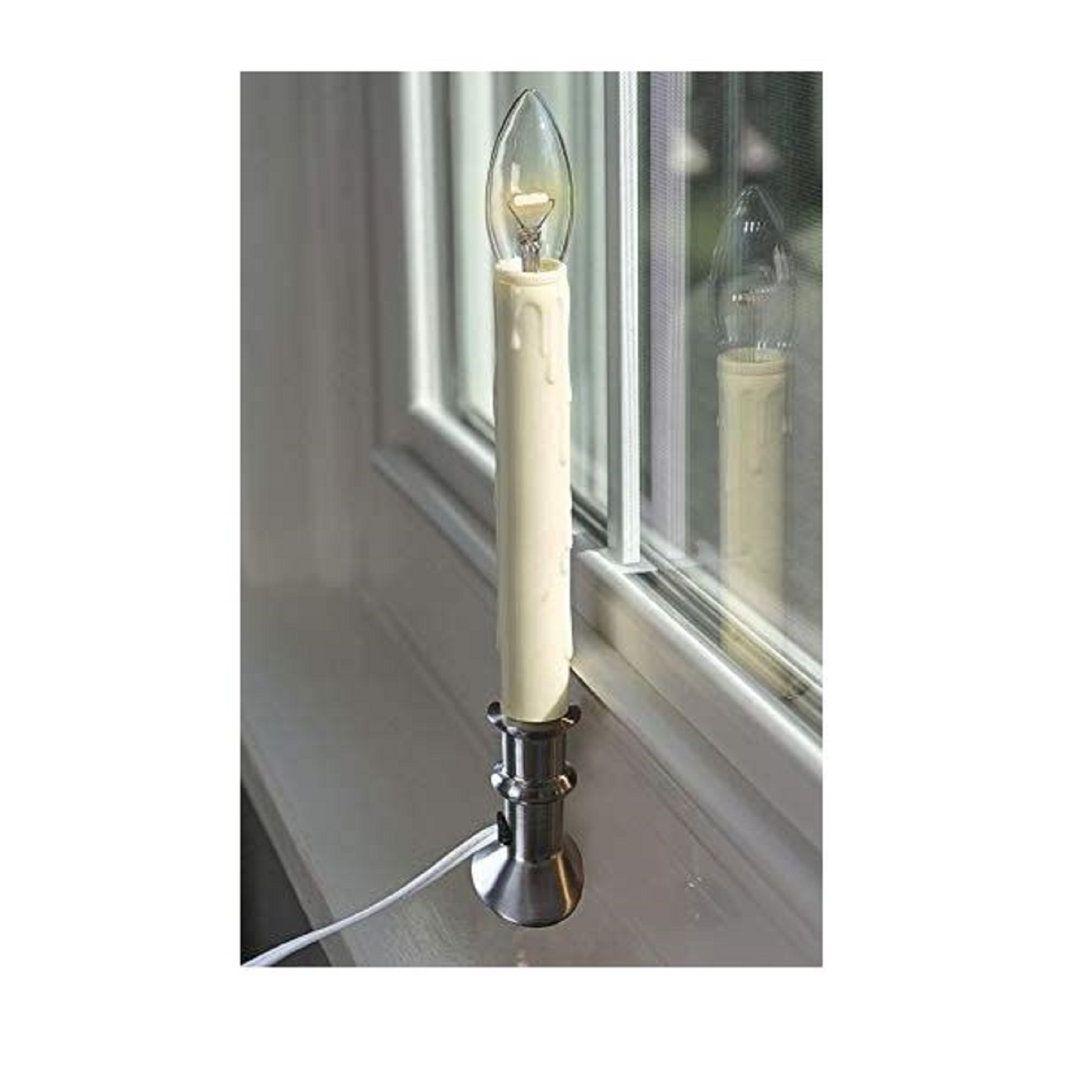 4 pcs Plug-In Hugger Window Candle with LED Bulb Lighted Window Décor (Set of 4) The Holiday Aisle® 