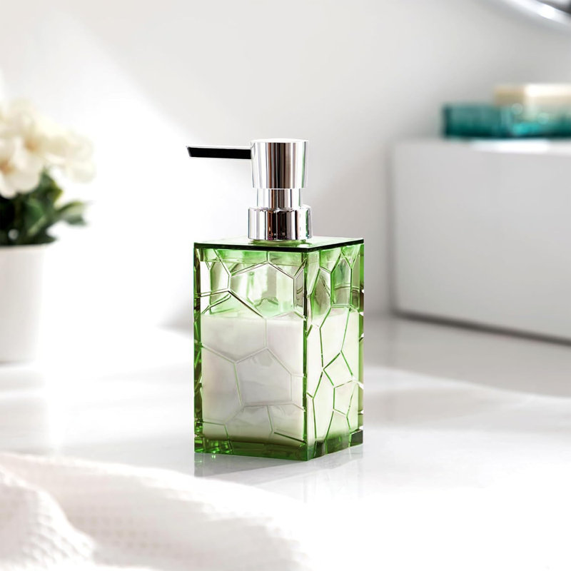 Sage green acrylic bathroom countertop set
