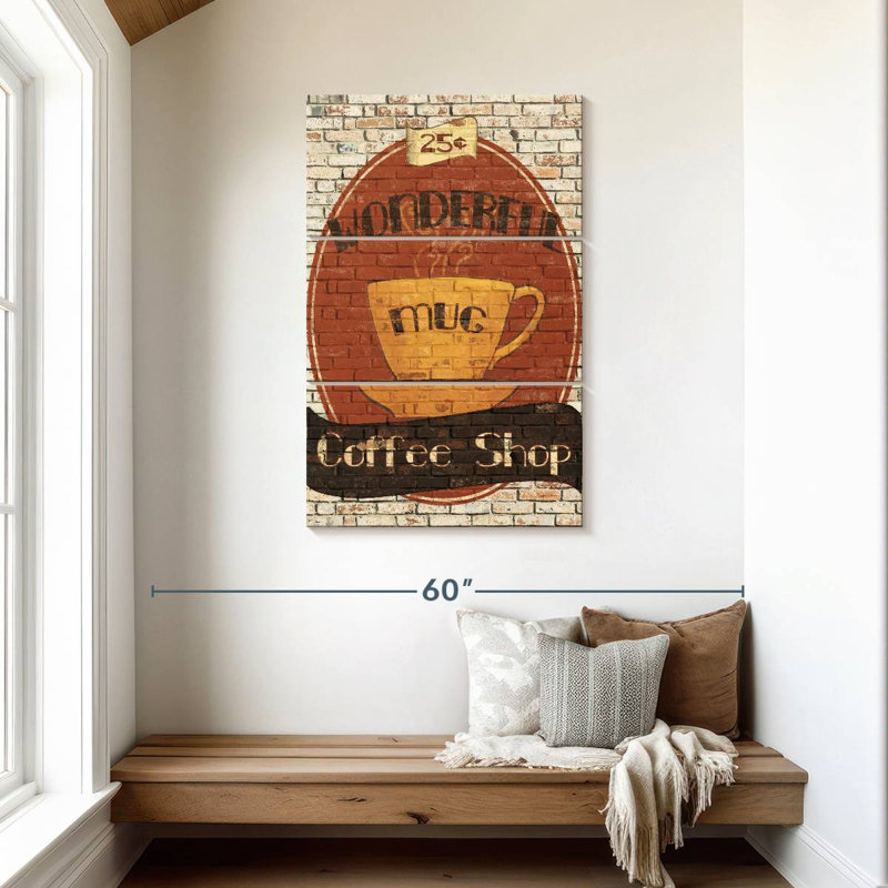 Plaque murale Kema Wonderful Coffee Shop, H 45 po x l 28 po