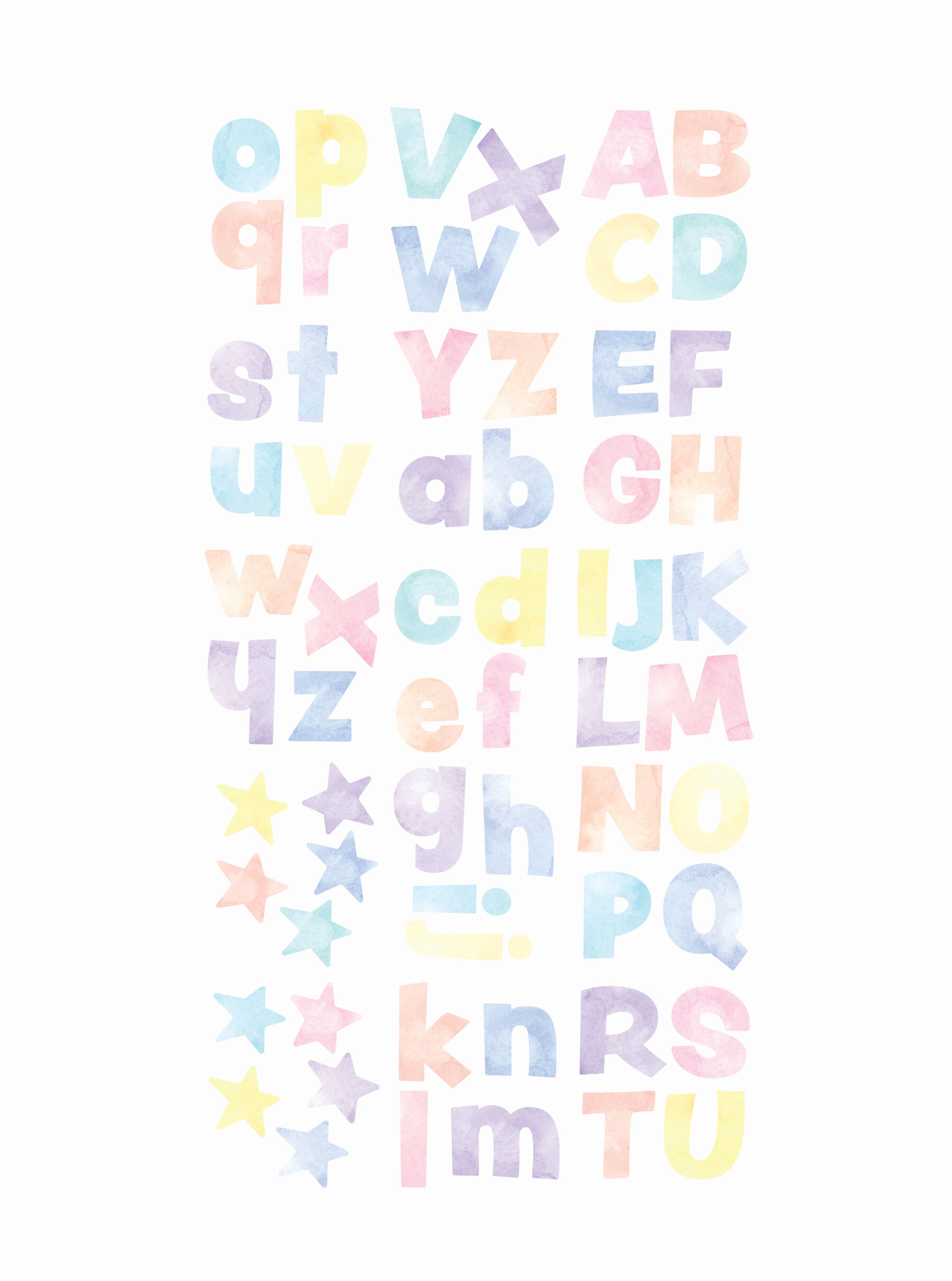 Rainbow Wall Decal Watercolor Alphabet Rainbow Alphabet 