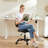 PU-Leather Task Chair, Compact Home Office Armless Chair, Ergonomic Padded Swivel Drafting Chair-427823204