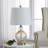 Narva 22" Beige/Clear/Silver Bedside Table Lamp