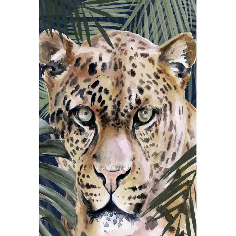Jungle Cat II by Jennifer Paxton Parker - Painting, 122cm H x 81cm W, Black Floater Framed