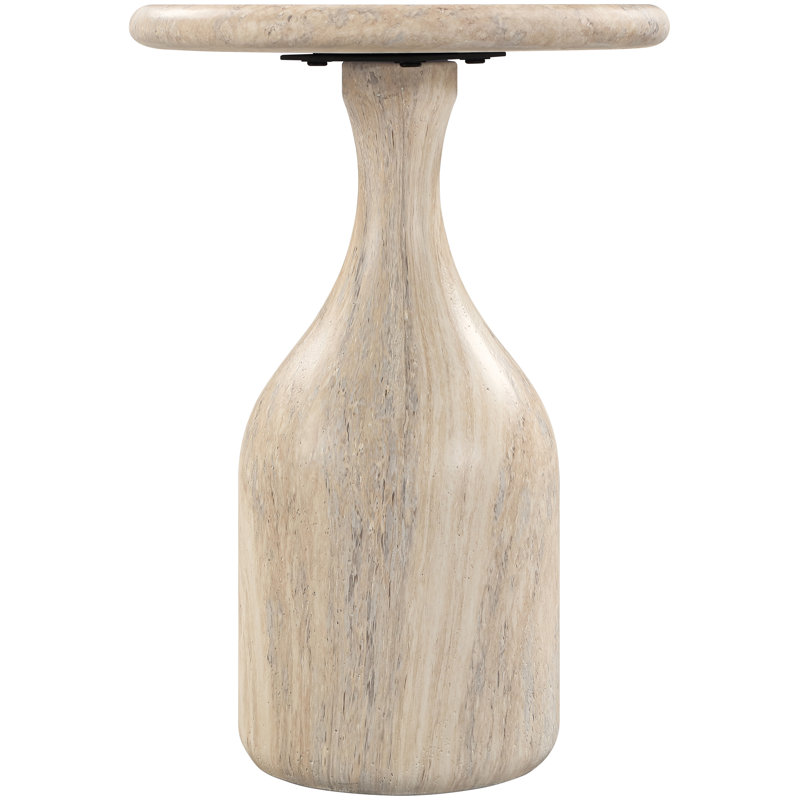 Table de bout Savona Travertine, 18 po de hauteur, Finition travertin