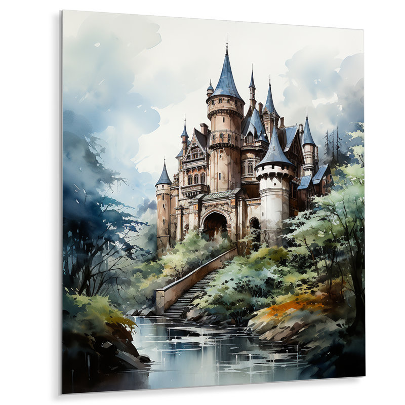 Château fort enchanté Châteaux II - décoration murale en métal Châteaux, H 20 po x l 12 po x P 1 po