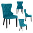Chaise d'appoint à oreilles en velours capitonné Kirsten