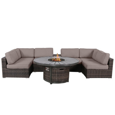 Buendia Wicker Fully Assembled 4 - Person Seating Group with Cushions