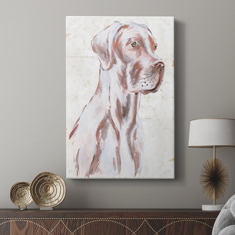 Chien assis IV - galerie sur mesure, H 18 po x l 12 po