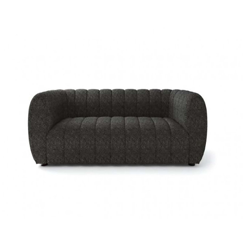 Canapé rembourré Javette, H 31,5 po x l 63 po x P 34,5 po, Bouclé noir