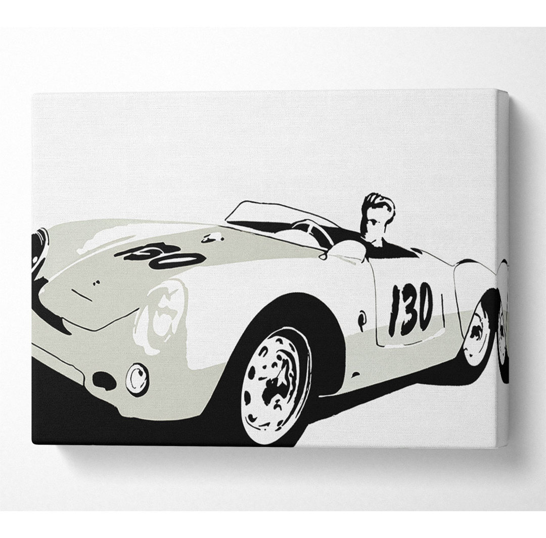 James Dean Car B N W - Kunstdrucke auf Leinwand