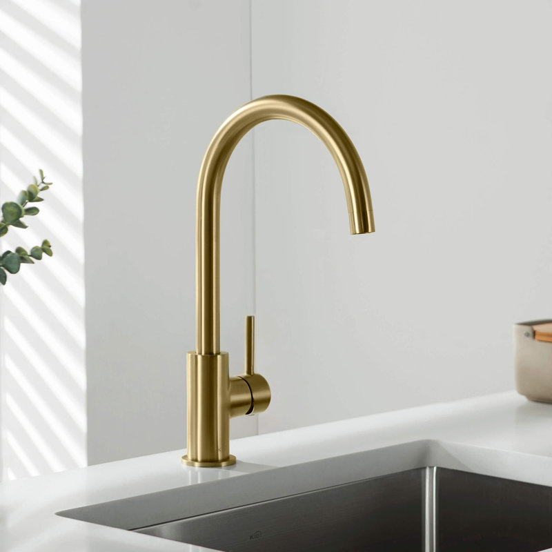 KIBI Lowa Kitchen Faucet, Without Soap Dispenser, Brushed Gold