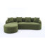 Canapé modulaire en L en éponge à compression complète, méridienne modulaire en chenille vert émeraude, haute densité 30D pour le salon, 900 lb-117789459