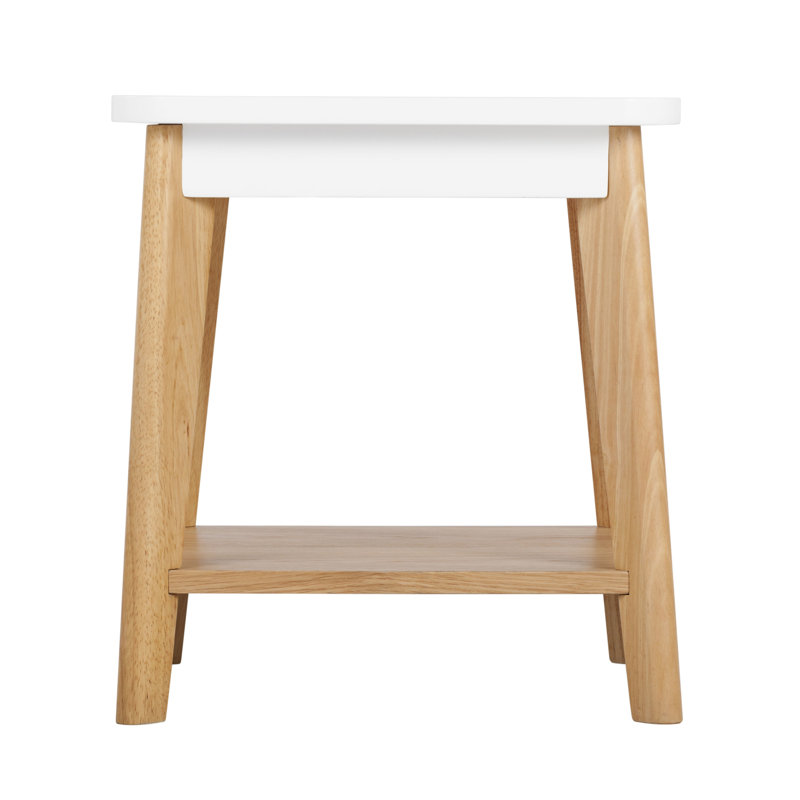 Universal Expert Remus Modern Side Square Table, Modern Oak and White
