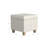 Pyp Square Storage Ottoman, 18 Inch Ivory Pinstripe Fabric, Brown Legs