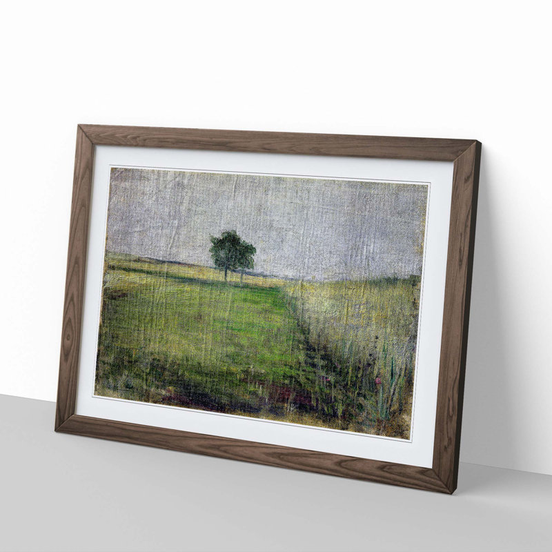 Trees in the Fields by Kuroda Seiki - Framed Print, Walnut Framed, 36cm H x 48cm W x 2cm D