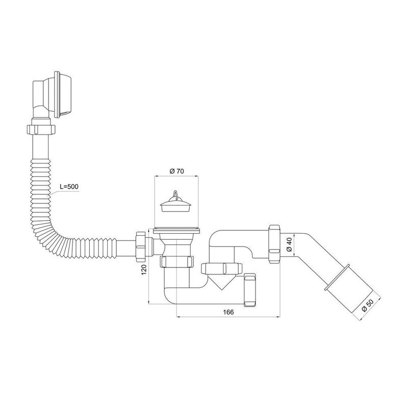 Earnshaw 7cm Drain Stopper Waste with Overflow