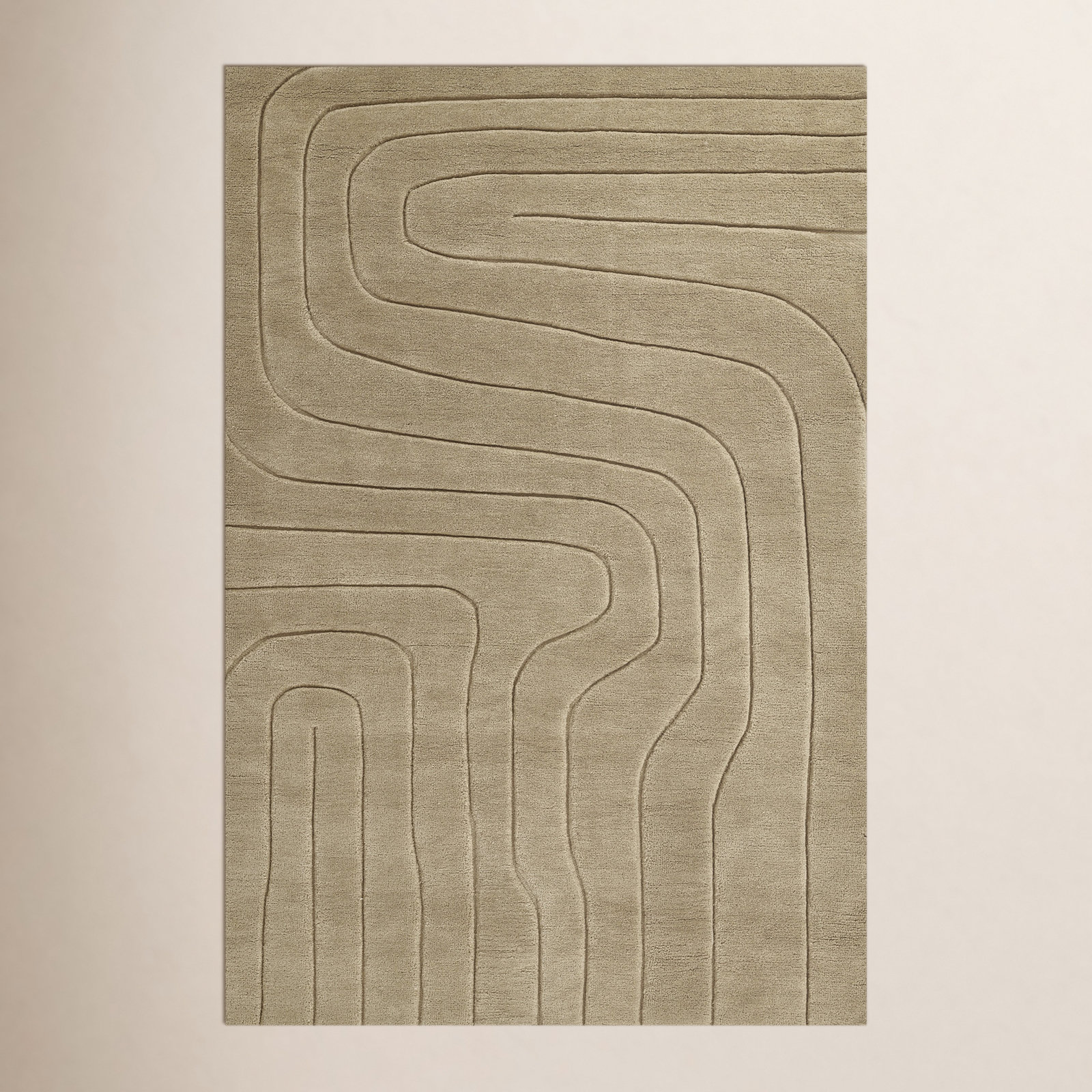Aelin Wavy Hand Tufted Wool Rug, Rectangle 8' x 10'