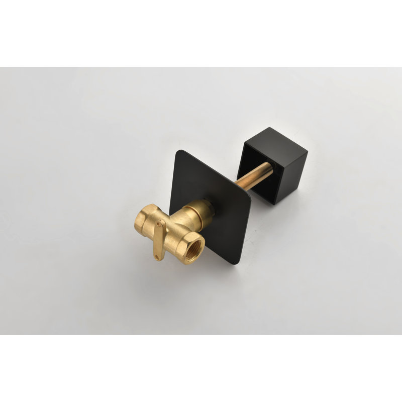 Valve de douche 3/4 "à contrôle de volume - fonte de métal, poignée réglable en laiton, fabrication, finition en métal noir mat