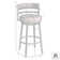 Deherrera Modern Swivel Counter or Bar Stool with Open Low Back and Footrest in Metal and Faux Leather