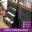  Ensemble 2 pièces commode à 4 tiroirs l 17,7 po avec tiroirs de rangement pliables-972462724