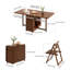 Mid-Century Solid Wood Folding Dining Set, Table With 4 Chairs, Available In 130Cm