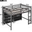Lit mezzanine de taille grise avec 8 tablettes de rangement et - peu encombrant pour les espaces de vie