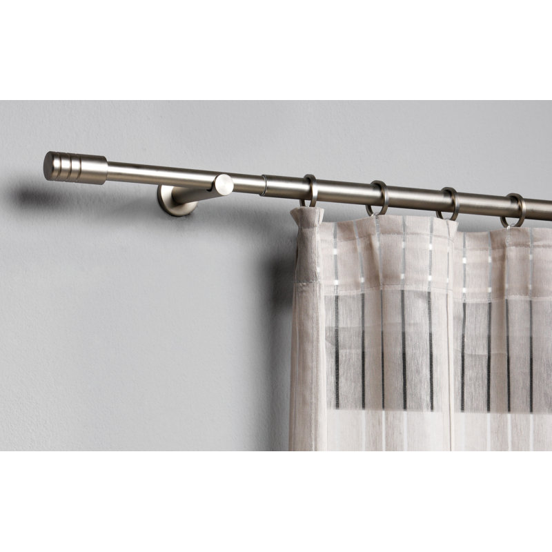 Chalet Curtain Pole, 160 cm - 280 cm L x 2.2 cm W x 2.2 cm H, Stainless steel look