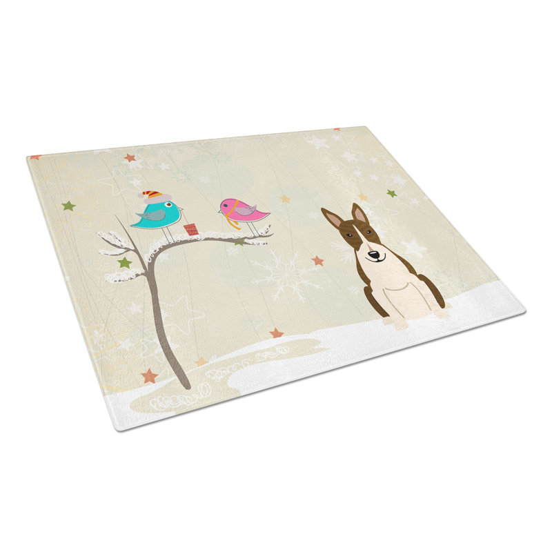 Planche à découper foncé en verre à terriers caroline Christmas Presents, Bringé foncé