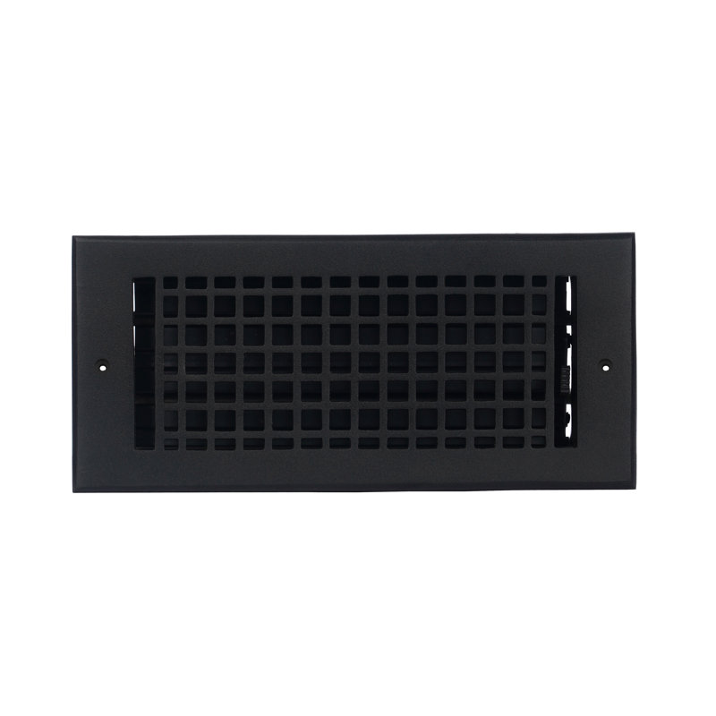 Ouverture de conduit d'air en fonte Mosaic 4 po x 10 po (au total 5-1 / 2 po x 11-3 / 4 po), Noir thermolaqué