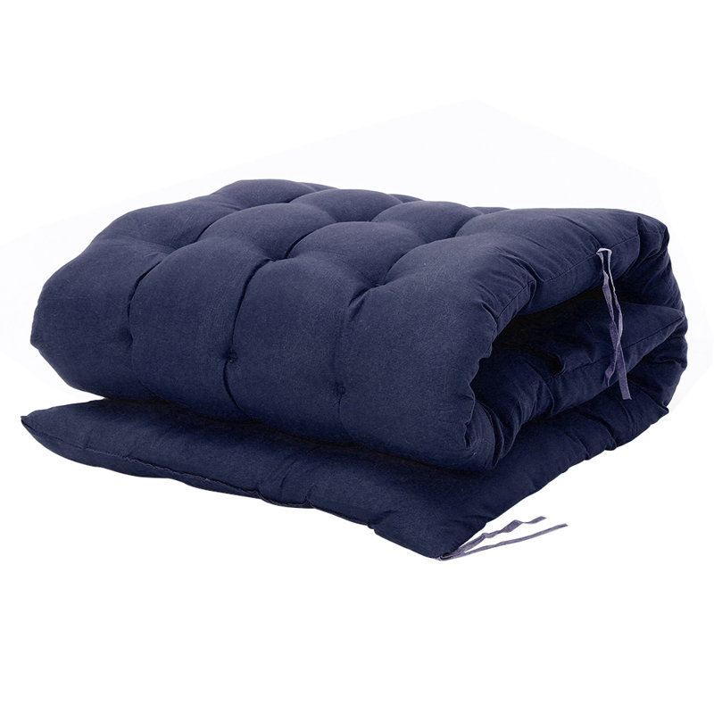 Ebern Designs Outdoor Patio Lounge Chair Cushion, 160 cm W x 50 cm D, 8 cm, Dark Blue