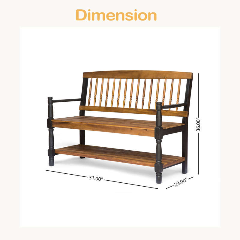 Bench, Black/Teak